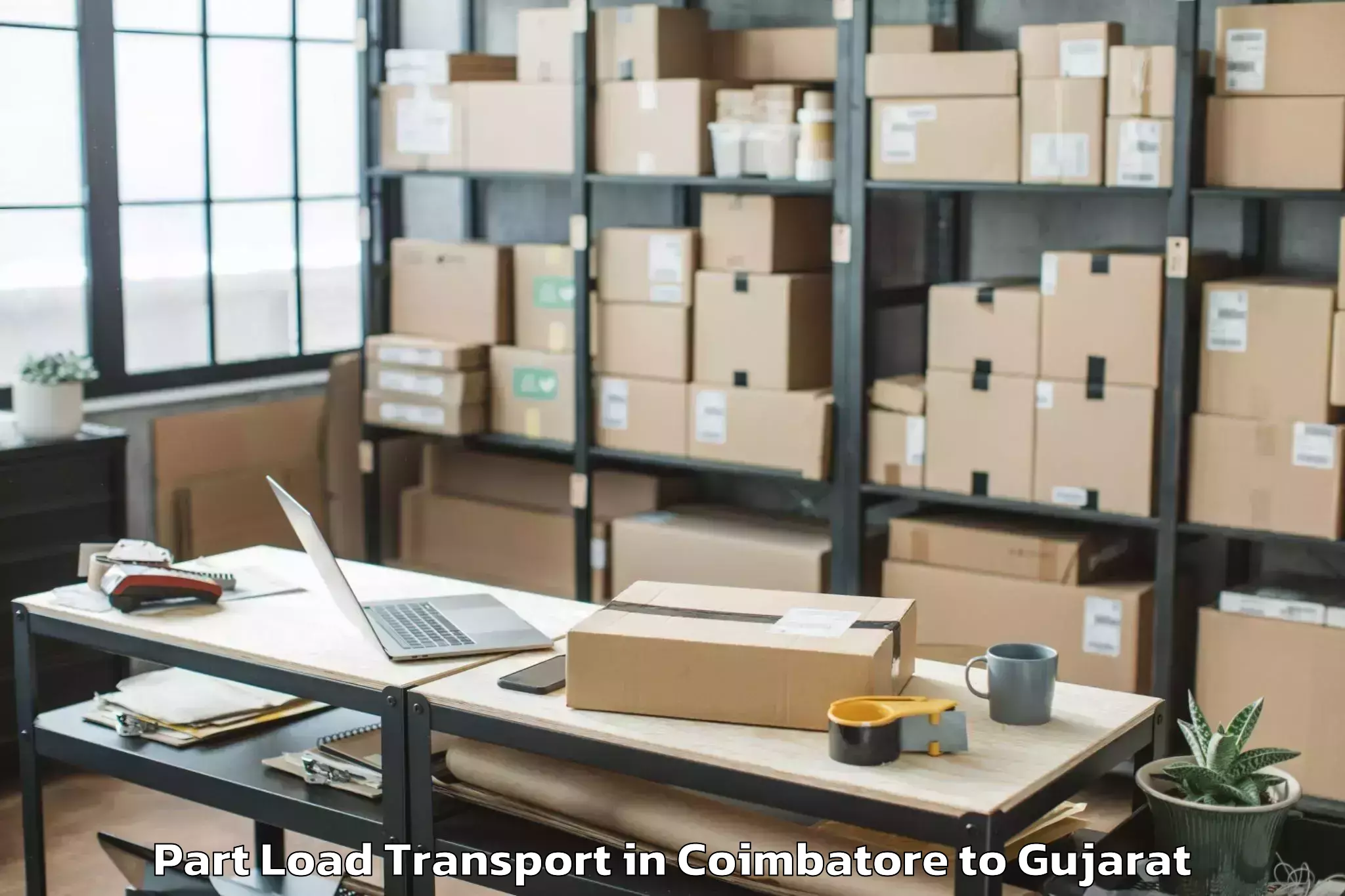 Top Coimbatore to Himatnagar Part Load Transport Available